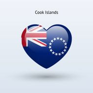 Love Cook Islands symbol Heart flag icon