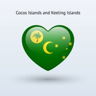 Love Cocos and Keeling Islands symbol Heart flag icon