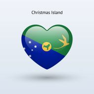 Love Christmas Island symbol Heart flag icon