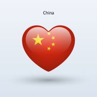 Love China symbol Heart flag icon