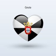 Love Ceuta symbol Heart flag icon