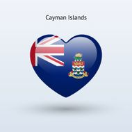 Love Cayman Islands symbol Heart flag icon