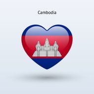 Love Cambodia symbol Heart flag icon