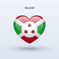 Love Burundi symbol Heart flag icon