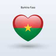 Love Burkina Faso symbol Heart flag icon