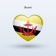 Love Brunei symbol Heart flag icon