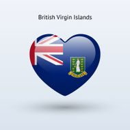 Love British Virgin Islands symbol Heart flag icon