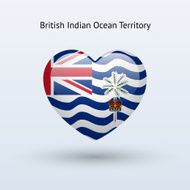 Love British Indian Ocean Territory symbol Heart flag icon