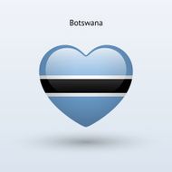 Love Botswana symbol Heart flag icon