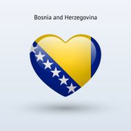 Love Bosnia and Herzegovina symbol Heart flag icon