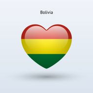 Love Bolivia symbol Heart flag icon