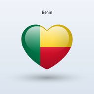 Love Benin symbol Heart flag icon
