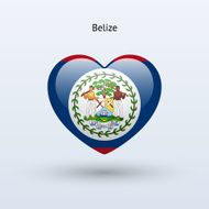 Love Belize symbol Heart flag icon