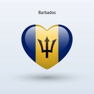 Love Barbados symbol Heart flag icon
