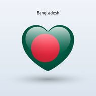 Love Bangladesh symbol Heart flag icon