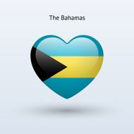 Love Bahamas symbol Heart flag icon