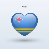 Love Aruba symbol Heart flag icon