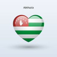 Love Abkhazia symbol Heart flag icon