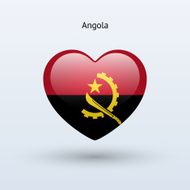 Love Angola symbol Heart flag icon