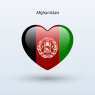 Love Afghanistan symbol Heart flag icon