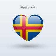 Love Aland Islands symbol Heart flag icon