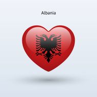 Love Albania symbol Heart flag icon
