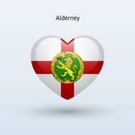 Love Alderney symbol Heart flag icon