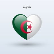 Love Algeria symbol Heart flag icon