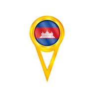 Cambodia pin flag