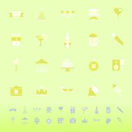 Party time color icons on green background
