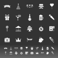 Party time icons on gray background