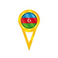 Azerbaijan pin flag