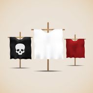 Set of ancient flags