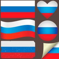 Russia flags set
