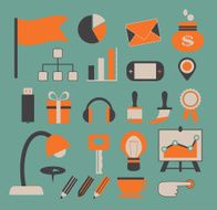 Set of vector office icons