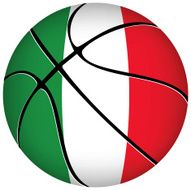 3D basket ball with Italian flag on white