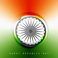 Indian Flag with Asoka wheel tricolor background vector illustration