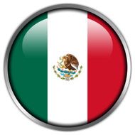 Mexico Flag glossy button