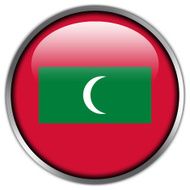 Maldives Flag glossy button