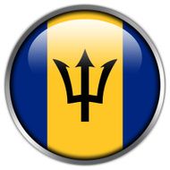 Barbados Flag glossy button