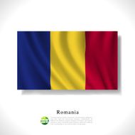 Romania waving flag isolated against white background vector illustration