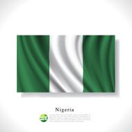 Nigeria waving flag isolated against white background vector illustration