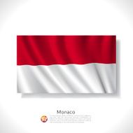 Monaco waving flag isolated against white background vector illustration