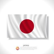 Japan waving flag isolated against white background vector illustration