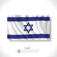Israel waving flag isolated against white background vector illustratio