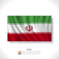 Iran waving flag isolated against white background vector illustration