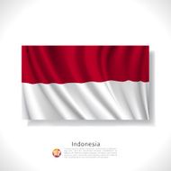 Indonesia waving flag isolated against white background vector illustration