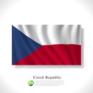 Czech waving flag isolated against white background vector illustration