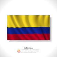 Colombia waving flag isolated against white background vector illustration