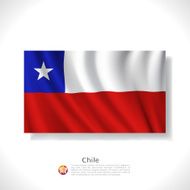 Chile waving flag isolated against white background vector illustration